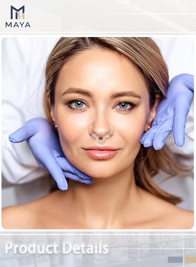 مايا مثبت أنف سيليكوني صحي للوجه، وسادة أنف للجراحة، مثبت أنف لعملية تجميل الأنف، مثبت لجراحة العمل، مسمار أنف سيليكوني 100% (رقم 7) - Image 2